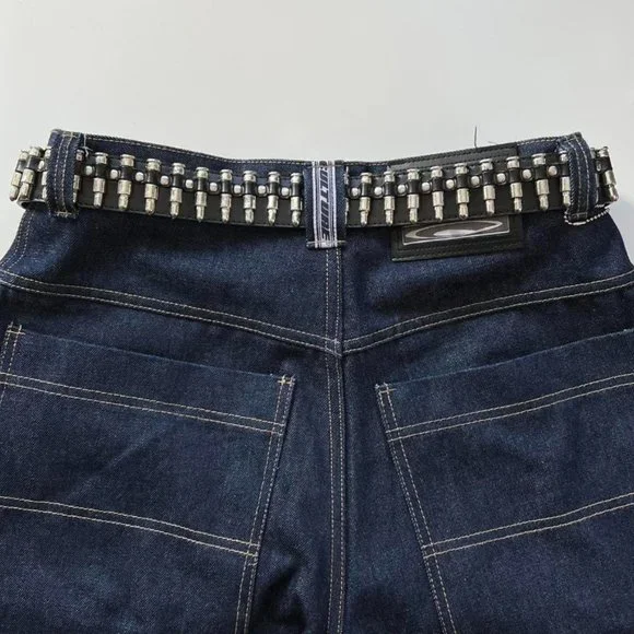 Y2K 2000s bullet-studded black belt - Picture 3 of 8